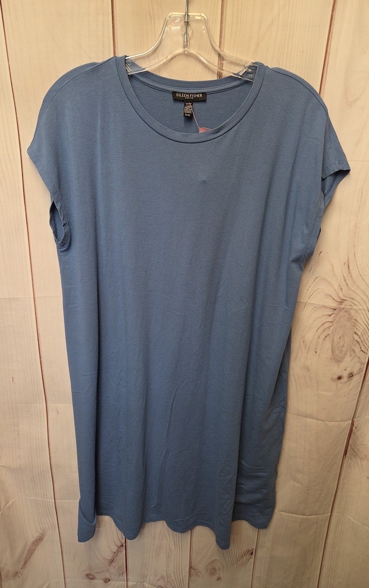 eileen fisher blue dress Women's Size L Petite Color:Custom Color (For Free) 40_medium_bf Made in USA. Velvet Midi Dress V-Neck