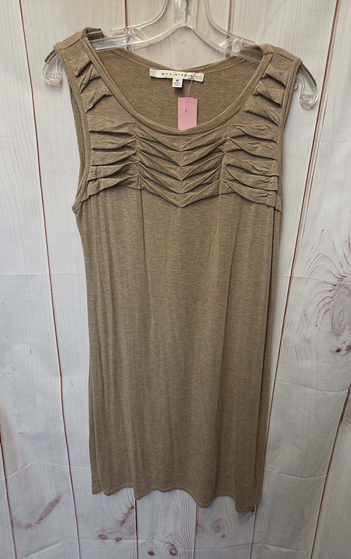 max studio brown dress Women's Size M Size:YL | 12 P206065 Off-the-Shoulder Lace & Scoop neck Sleeveless Front no:Z031107