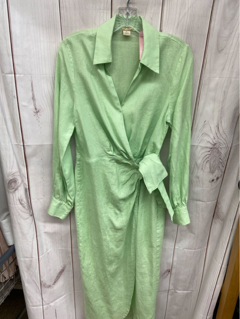 Magaschoni Women's Size 10 Green Linen Dress