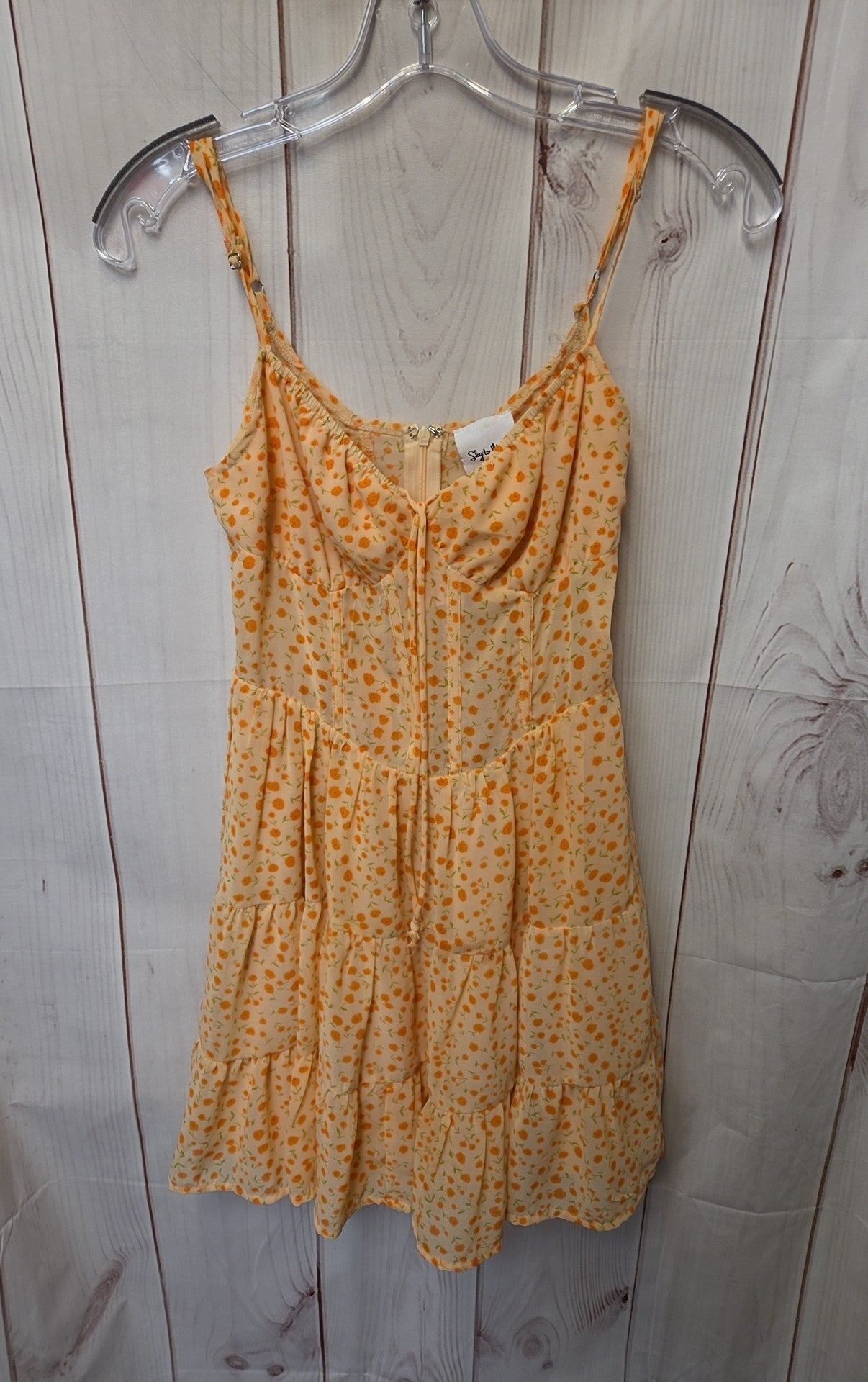 sky to moon brown dress Sky to Moon Women's Size S Orange Floral Dress