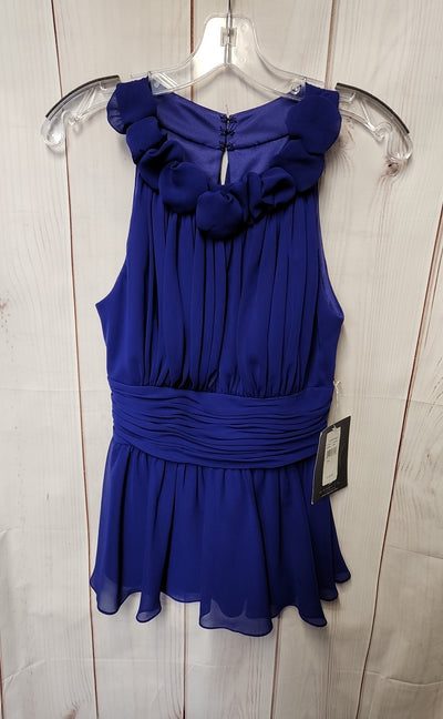 NWT JS Boutique Women's Size 6 Blue Sleeveless Top