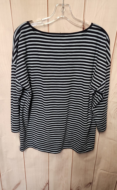 NWT Talbots Women's Size L Blue 3/4 Sleeve Top