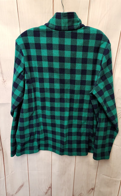 Lands End Women's Size L Green & Navy Sweatshirt