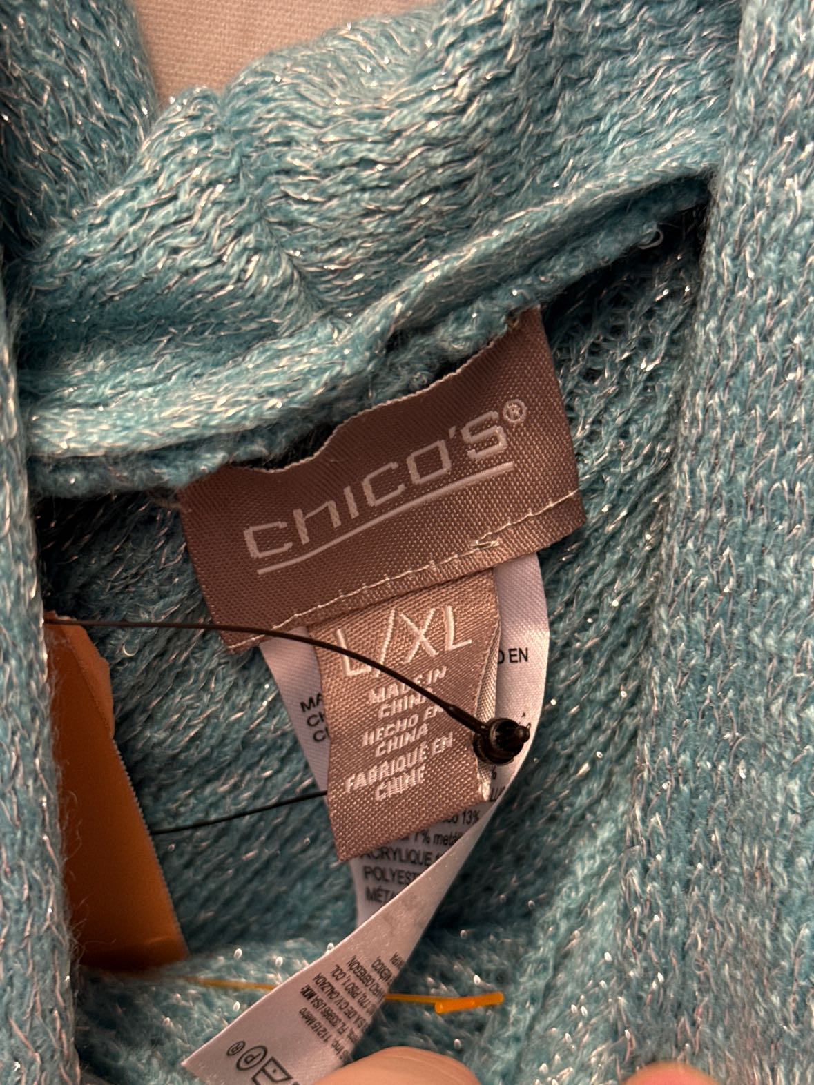 Chico's Women's Size L/XL Blue Poncho
