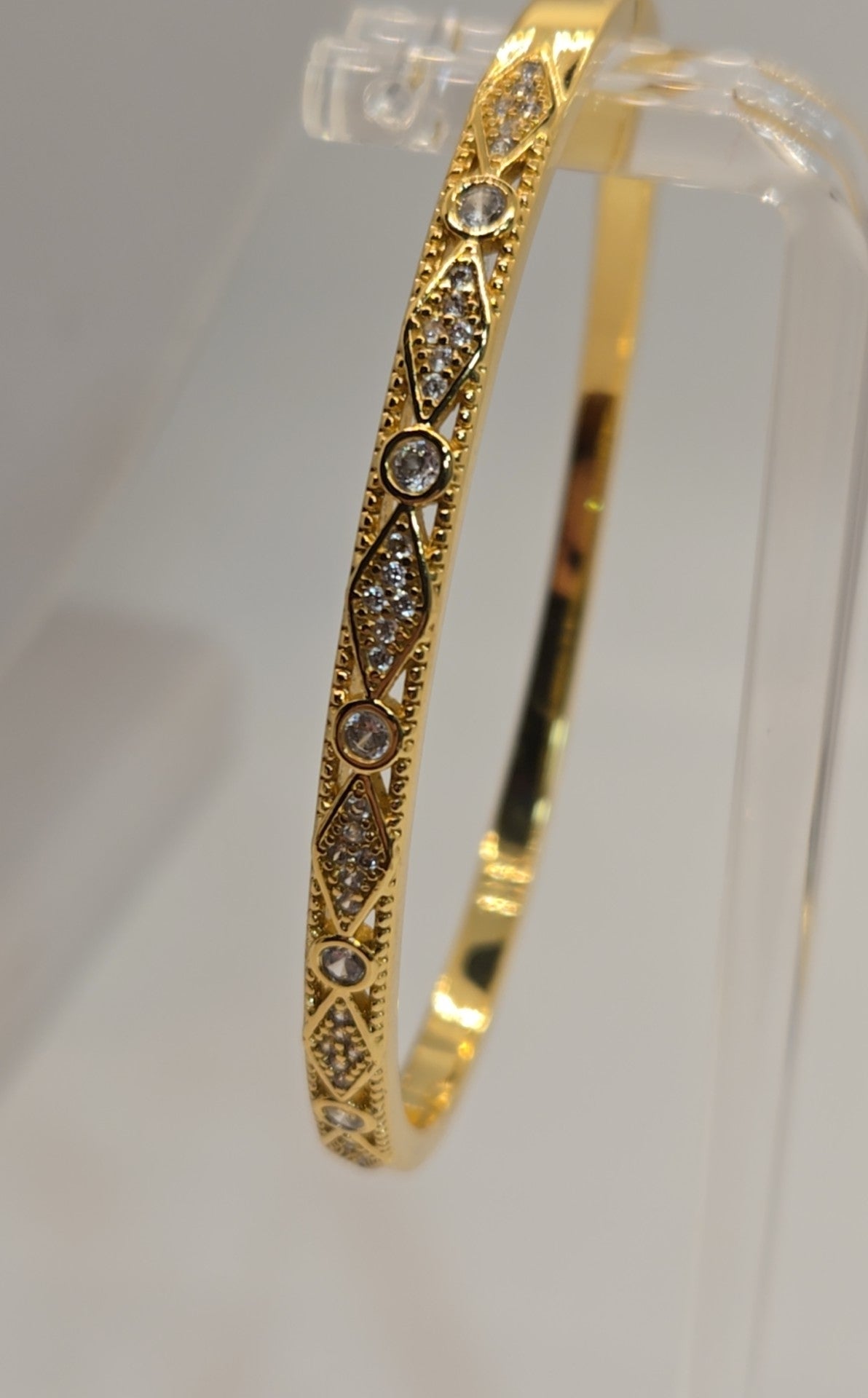 Gold Crystal Rhinestone Bangle Bracelet