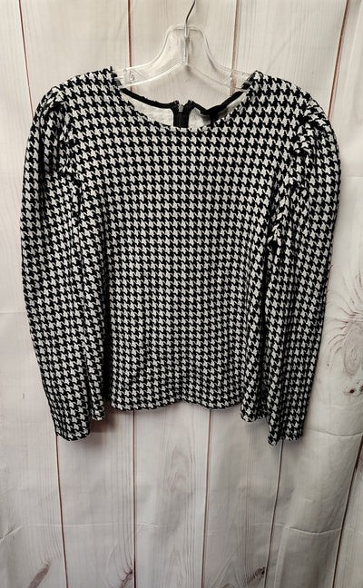 Who What Wear Women's Size L Black & White Long Sleeve Top