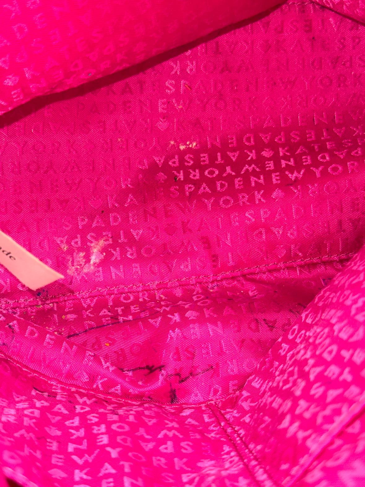 Kate Spade Black Leather Purse Bag AS IS - stains inside