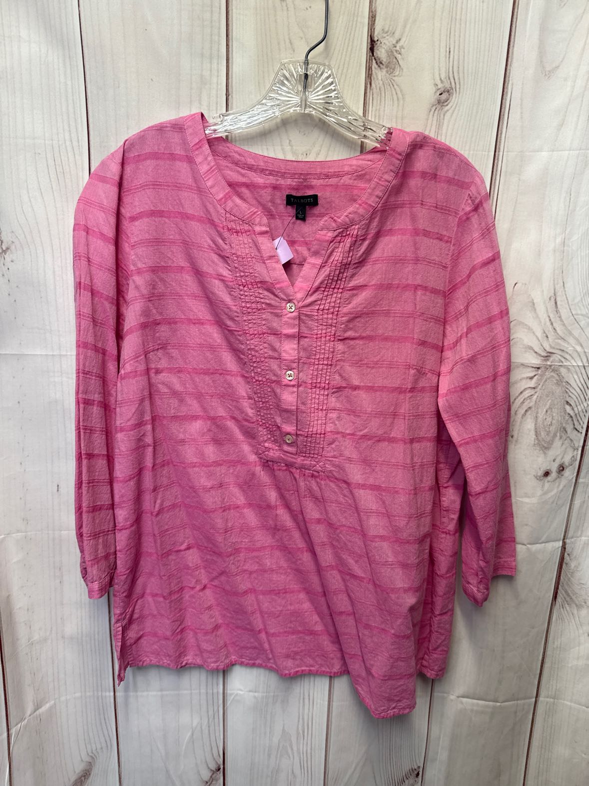 Talbots Women's Size L Pink Long Sleeve Top