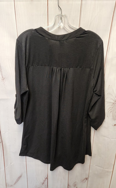 NWT Lildy Women's Size L/XL Black 3/4 Sleeve Tunic Top