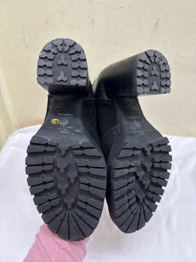 Emanuel Castro Women's Size 37 = 6-1/2 Black Boots Shoes