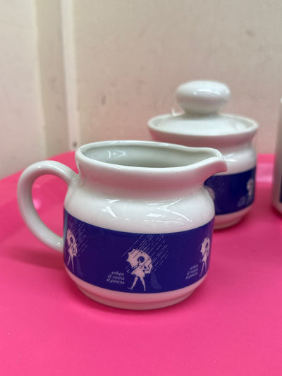 VTG 6PCS Morton Salt Set - 4 Mugs, 1 Cream, 1 Sugar