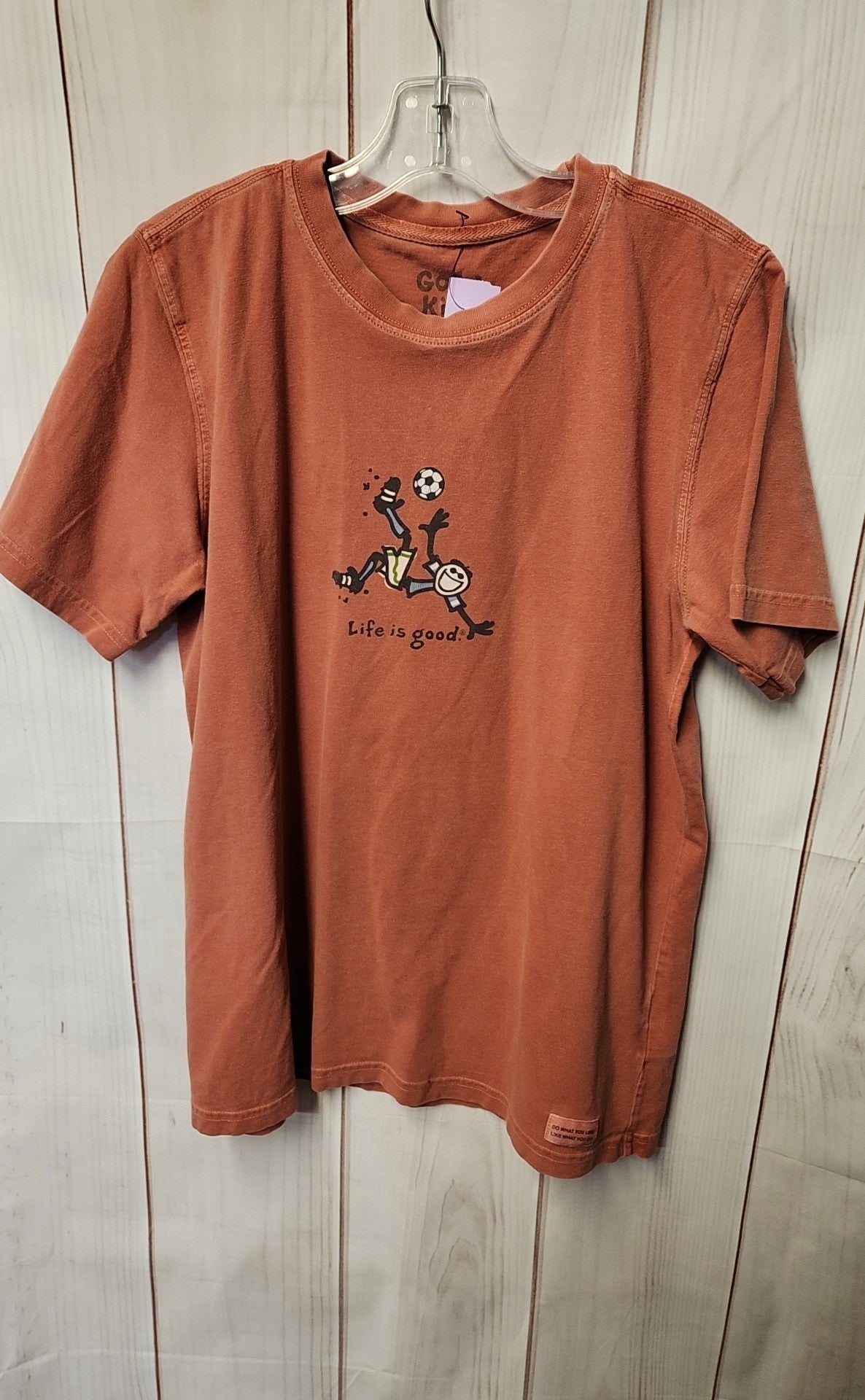 Life Is Good Boy's Size 12/14 Orange Shirt