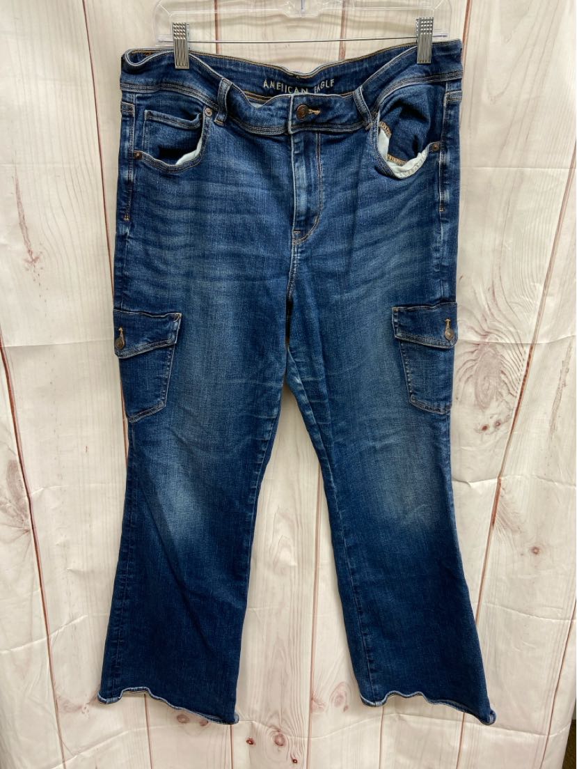 American Eagle Women's Size 34 (18/1X) Blue Jeans Kick Boot
