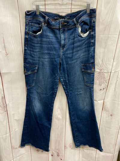 American Eagle Women's Size 34 (18/1X) Blue Jeans Kick Boot