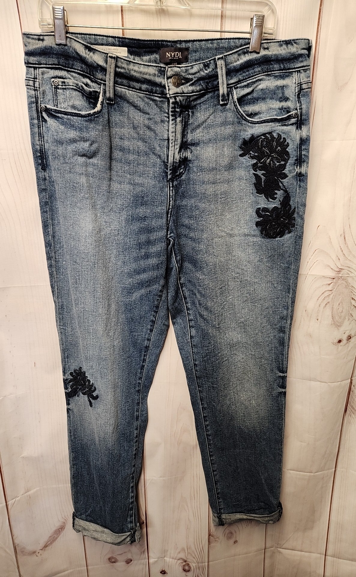 NYDJ Women's Size 31 (11-12) Blue Jeans Jessica Relaxed Boyfriend