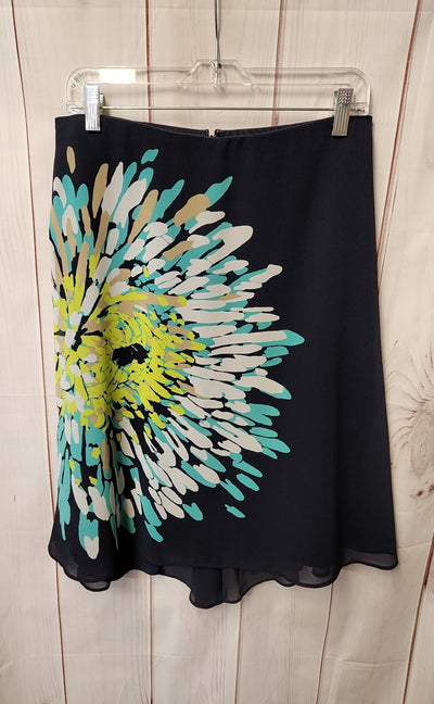 Ann Taylor Women's Size 6 Navy Floral Skirt