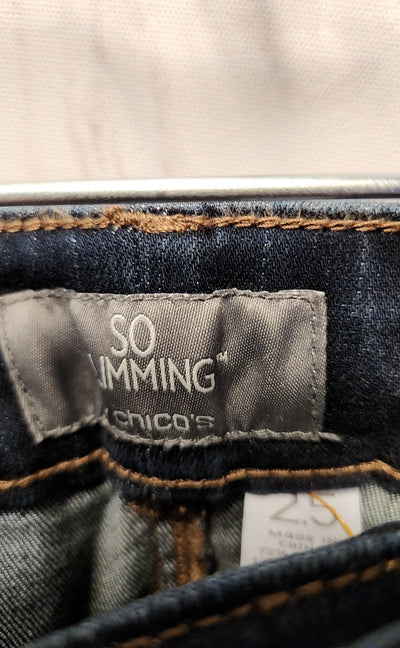 NWT Chico's Women's Size 2.5 = US 14 Blue Jeans So Slimming Ankle