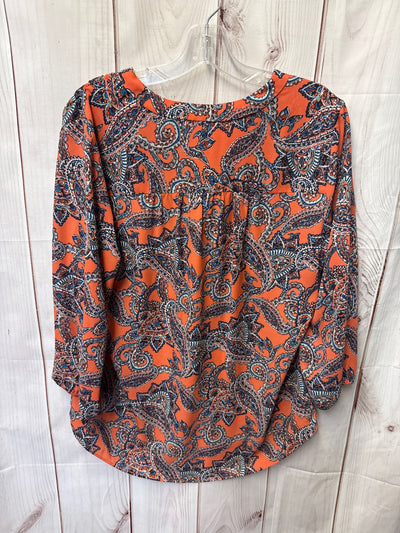 Jones New York Women's Size M Pink & Blue 3/4 Sleeve Top