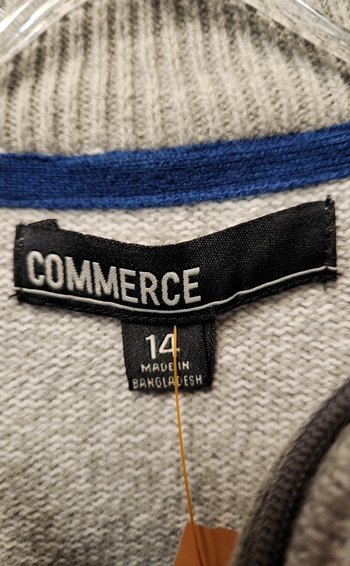 Commerce Boy's Size 14 Gray Sweater