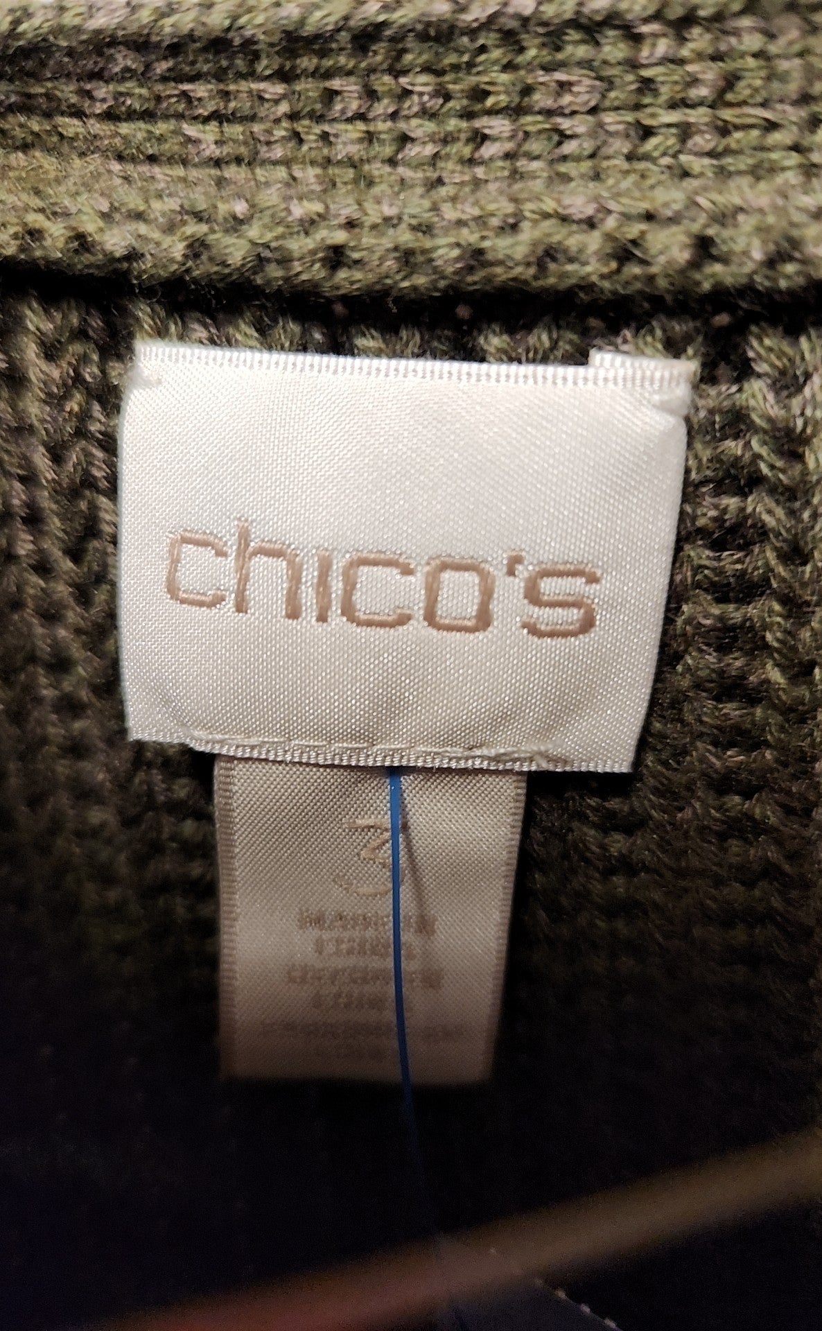 Chico's Women's Size 3 = US XL Green Sweater