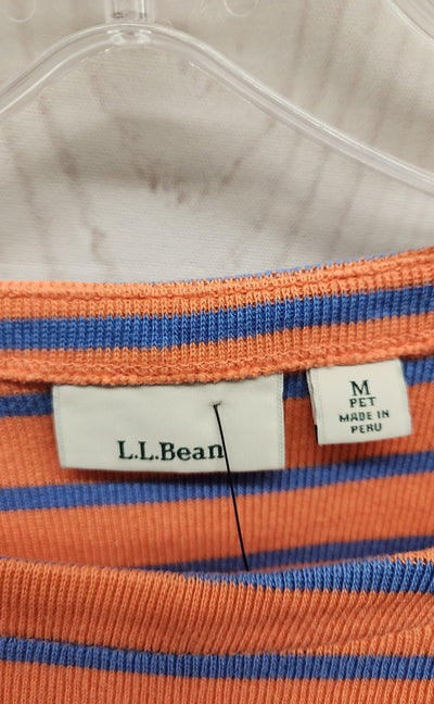 LL Bean Women's Size M Petite Orange 3/4 Sleeve Top