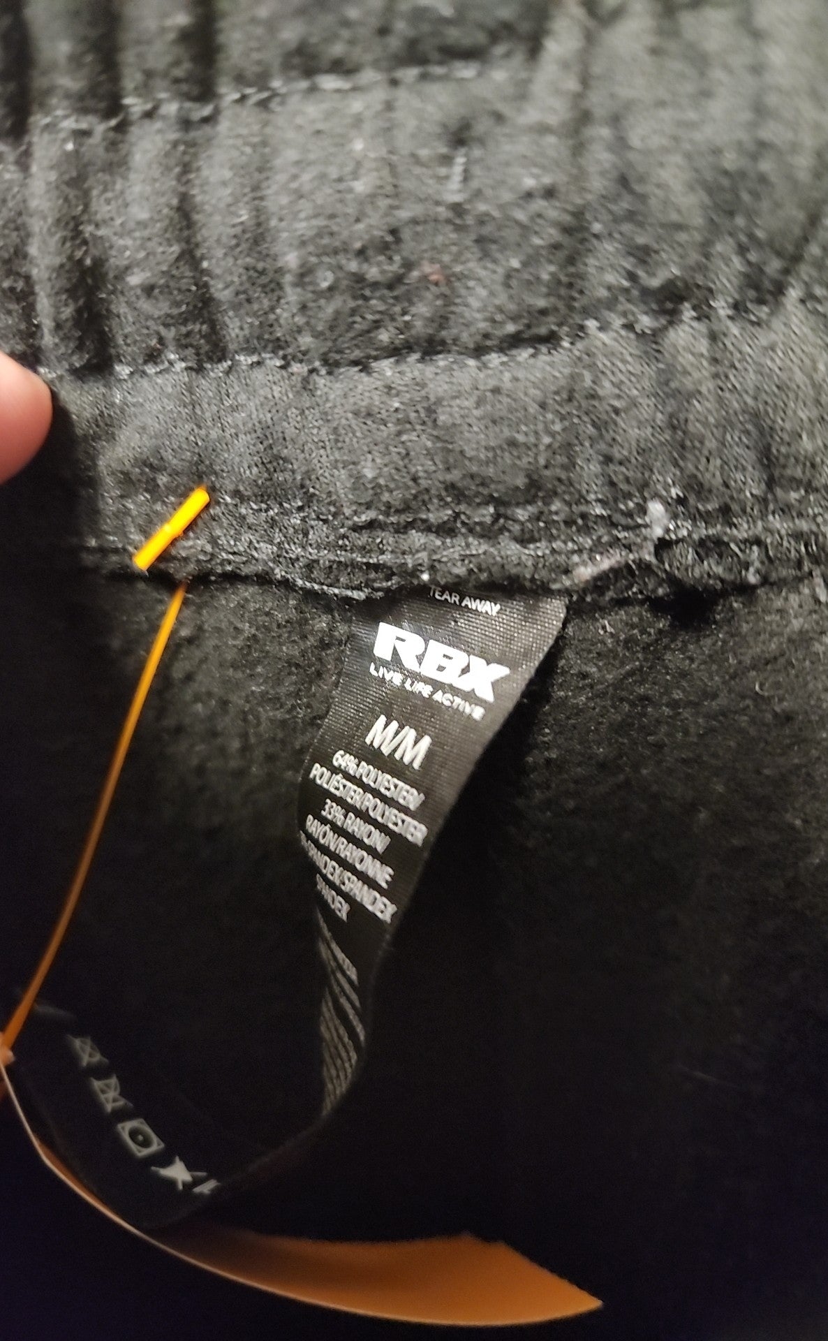 Rbx Men's Size M Black Sweatpants Cargo Pockets