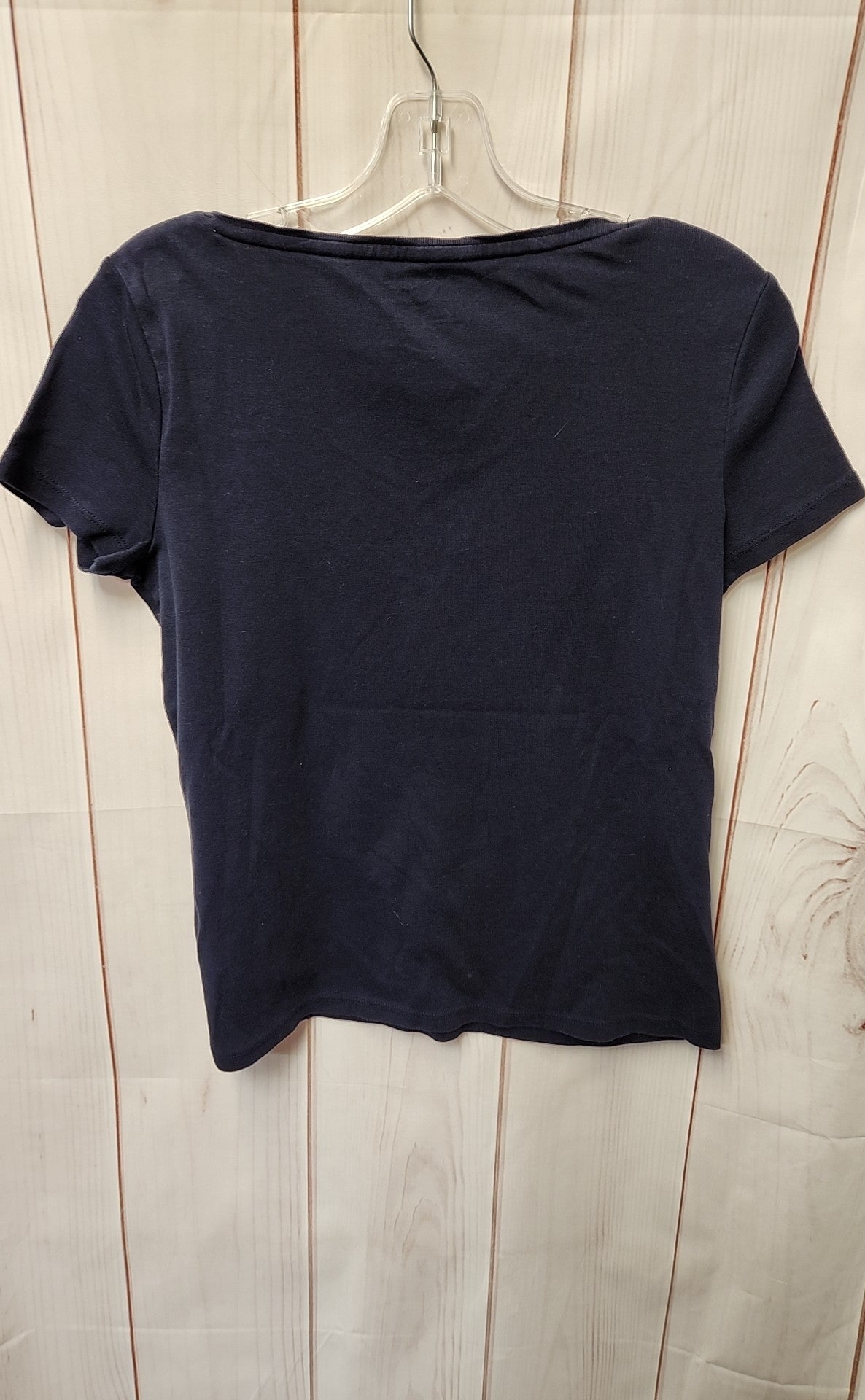 Talbots Women's Size M Petite Navy Short Sleeve Top