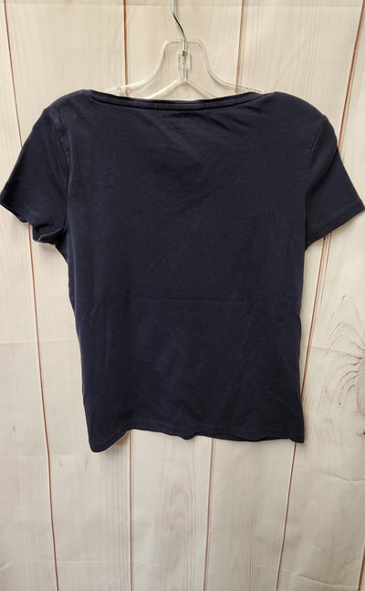 Talbots Women's Size M Petite Navy Short Sleeve Top