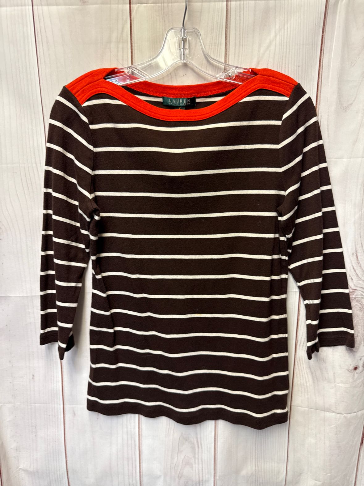 Lauren by Ralph Lauren Women's Size L Brown 3/4 Sleeve Top