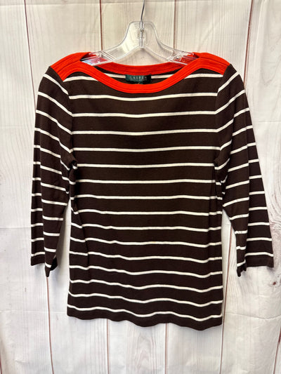 Lauren by Ralph Lauren Women's Size L Brown 3/4 Sleeve Top