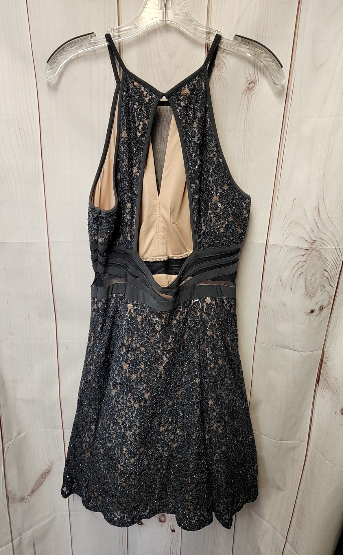 Morgan & Co Women's Size 13 Gray Lace Floral Dress