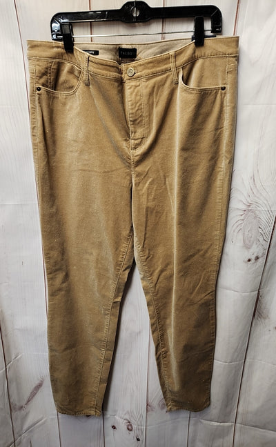 Talbots Women's Size 16 Tan Corduroy Glitter Pants Courduroy Jegging