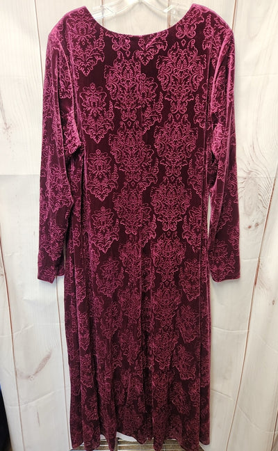 Coldwater Creek Women's Size 1X Purple Velour Dress