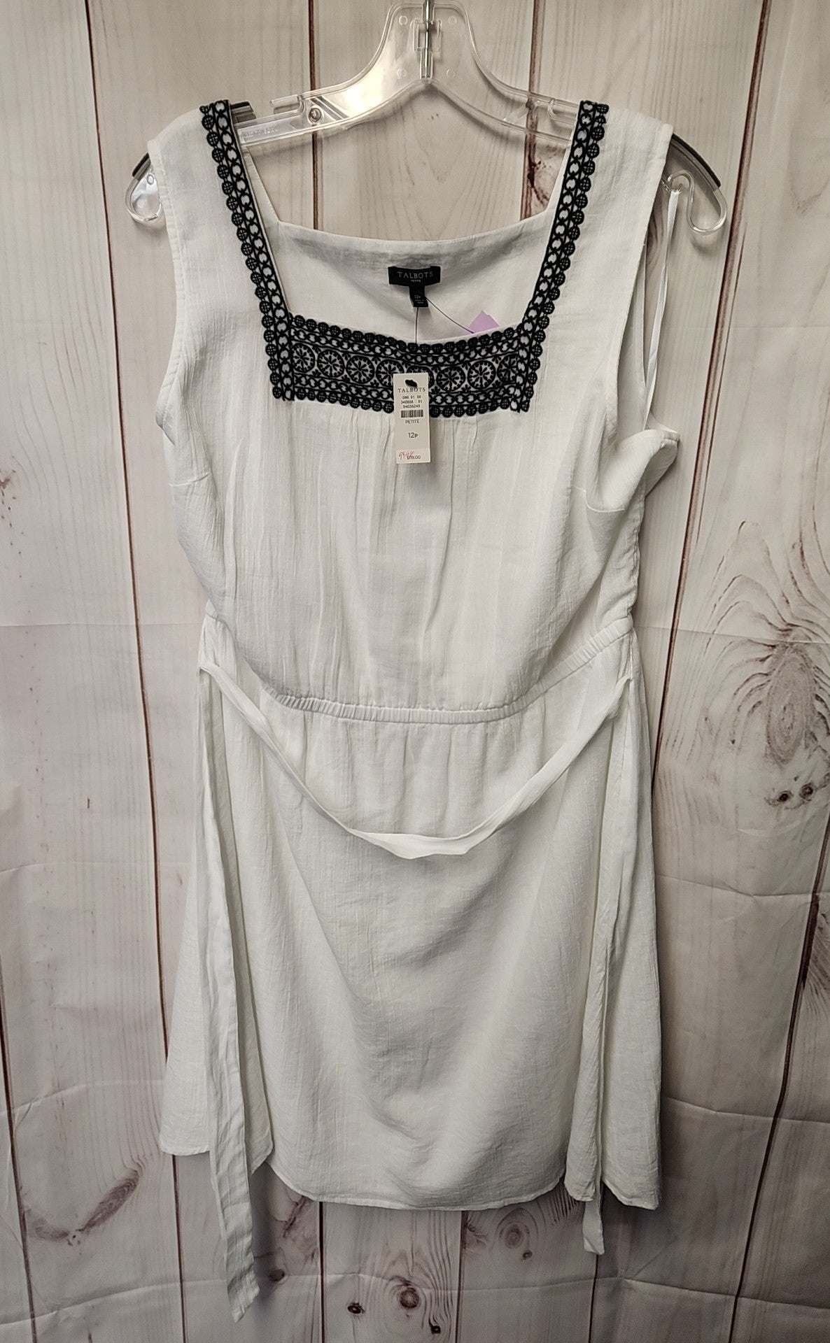 NWT Talbots Women's Size 12 Petite White Dress