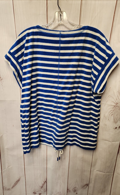 Talbots Women's Size XL White & Black Short Sleeve Top