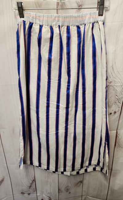 Joules Women's Size 2 White & Blue Stripe Skirt