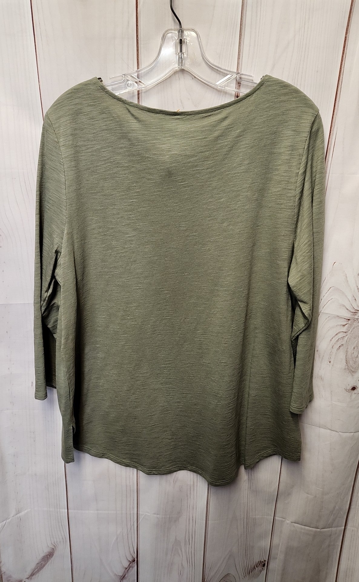 Chico's Women's Size 3 = US XL Green 3/4 Sleeve Top