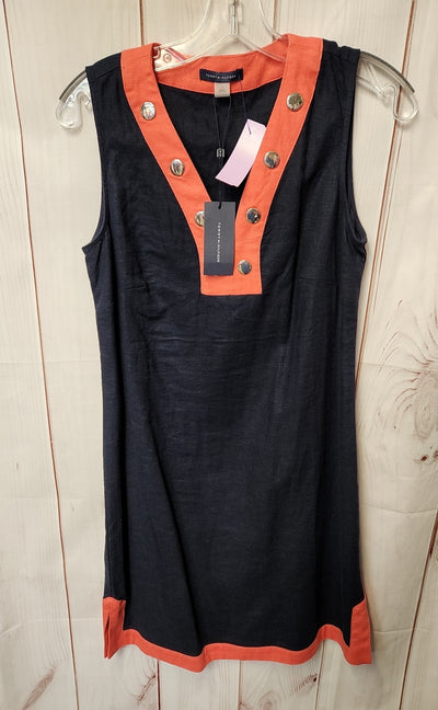 NWT Tommy Hilfiger Women's Size 4 Navy Linen Blend Dress