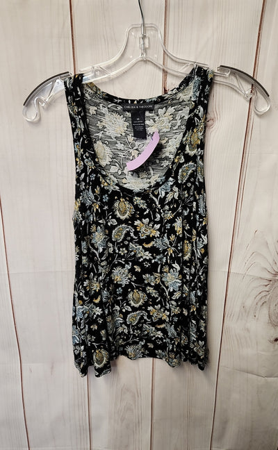 Chelsea & Theodore Women's Size XS Black Floral Sleeveless Top