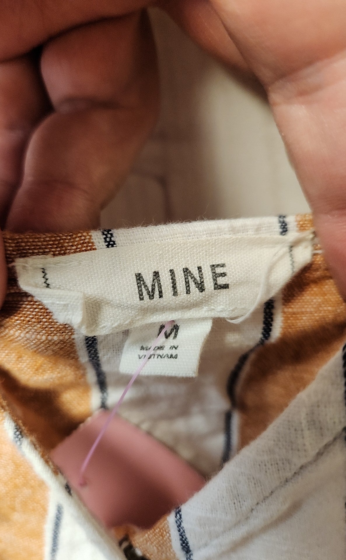 Mine Women's Size M White & Brown Sleeveless Top