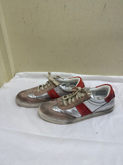 Greats Charlie Distressed Women's Size 8 Silver & Pink Sneakers Shoes