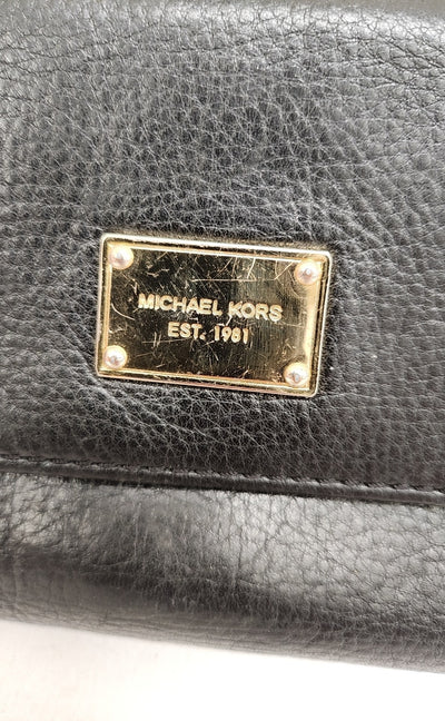 Michael Kors Black Leather Wallet AS IS - scratches/wear