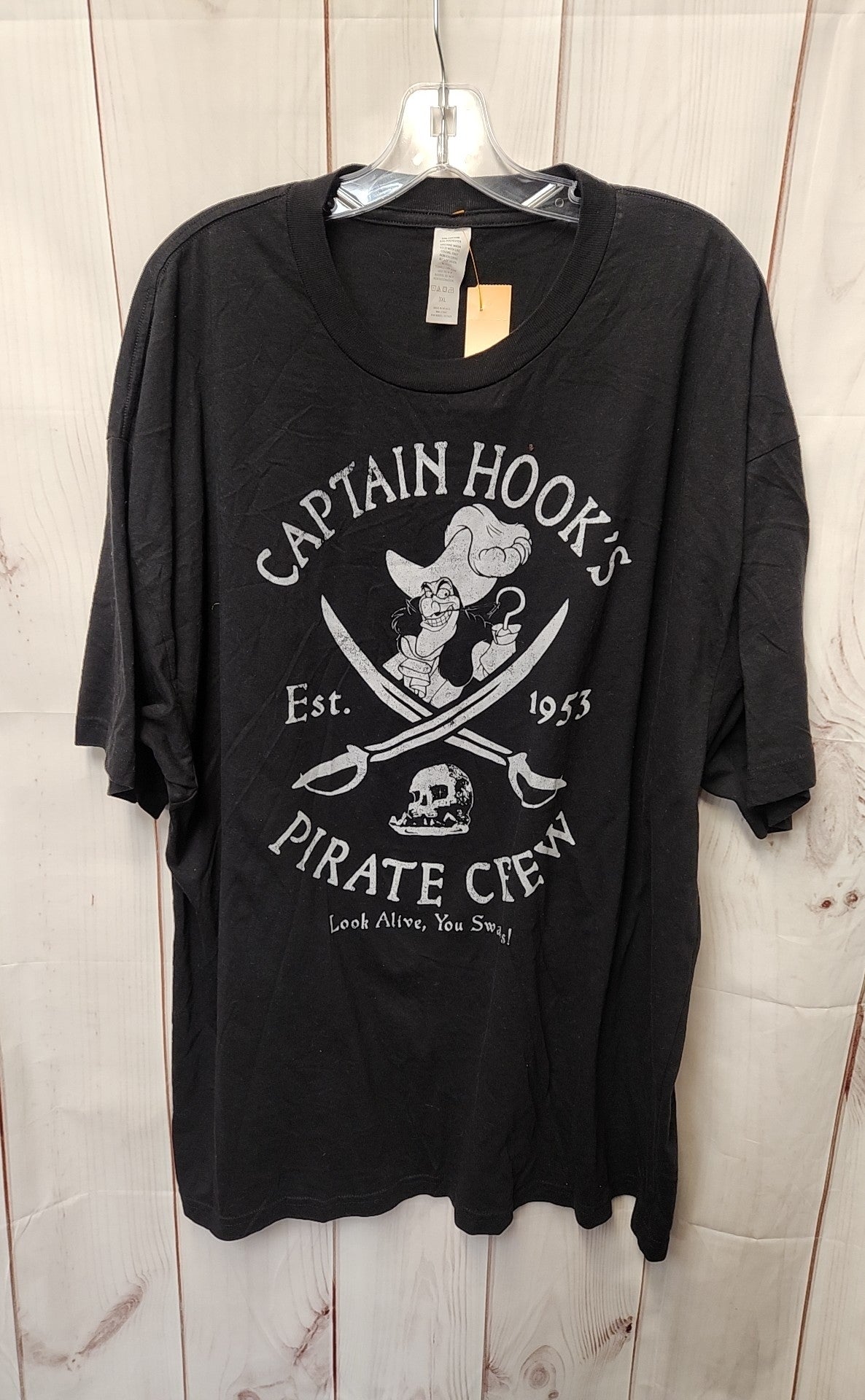 Captain Hook Women's Size 3X Black Short Sleeve Top