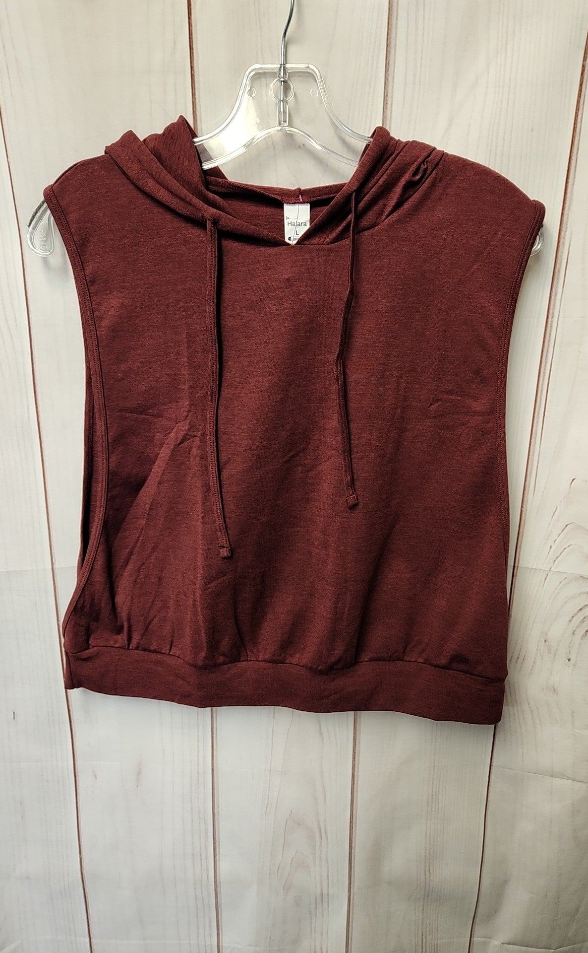 NWT Halara Women's Size L Red Hooded Sleeveless Top