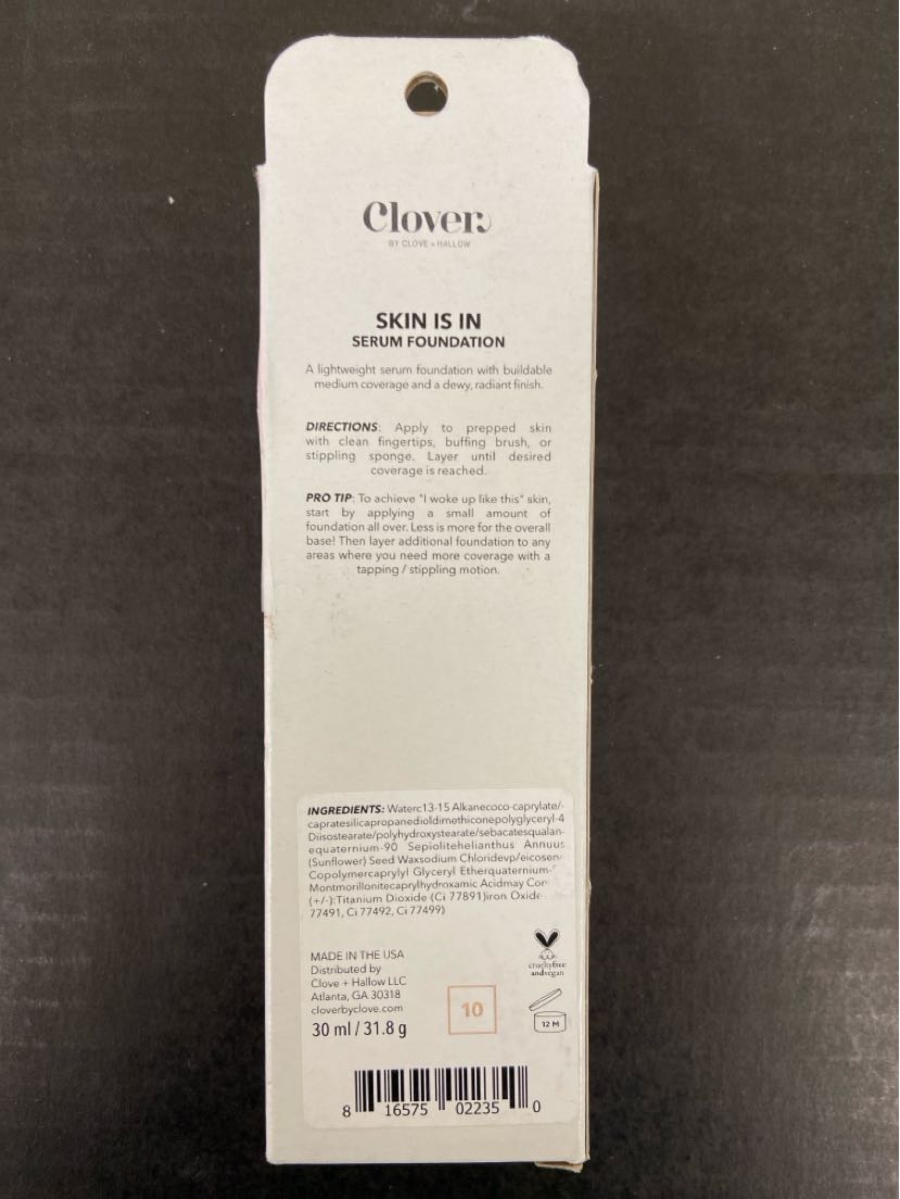 NIB Clover Skin Is In Serum Foundation Cosmetic