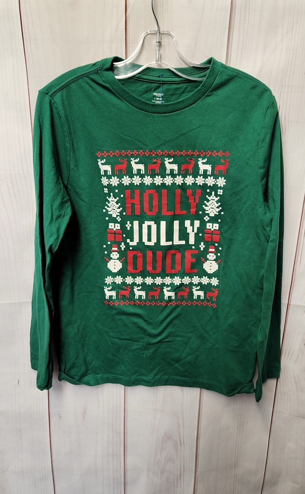 Holiday Time Boy's Size 10/12 Green Shirt