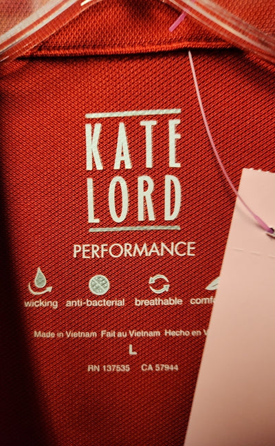 Kate Lord Women's Size L Red Short Sleeve Top