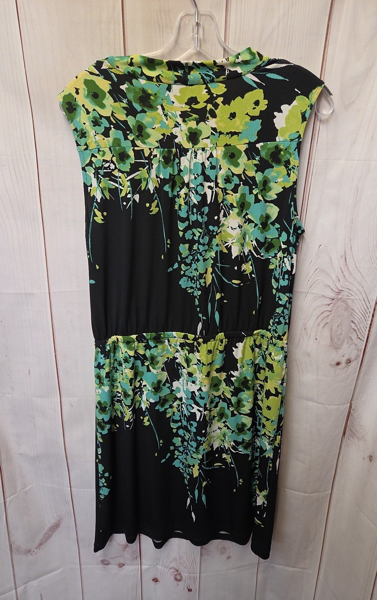 apt 9 green dress Women's Size L Petite Black & Floral rhinestone belt