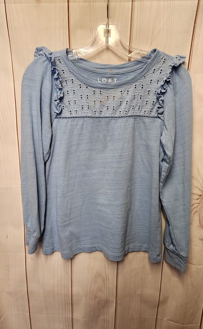 Loft Women's Size XS Petite Light Blue Long Sleeve Top