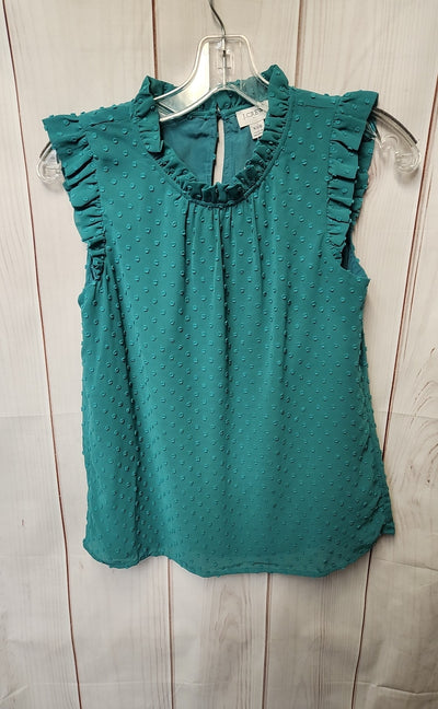 J Crew Women's Size XXS Green Sleeveless Top